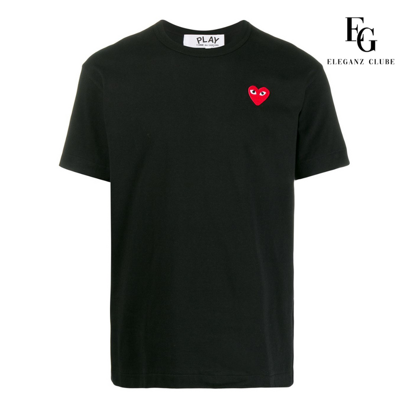 Camiseta Manga Curta Comme des Garçons Play Preta - Red Heart