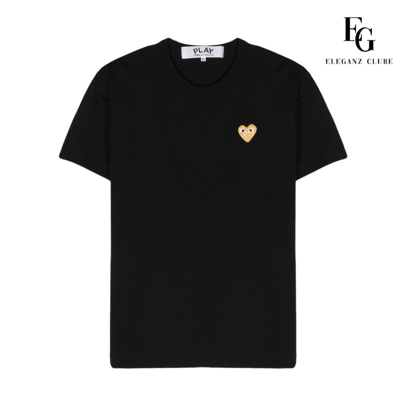 Camiseta Manga Curta Comme des Garçons Play Preta - Golden Heart