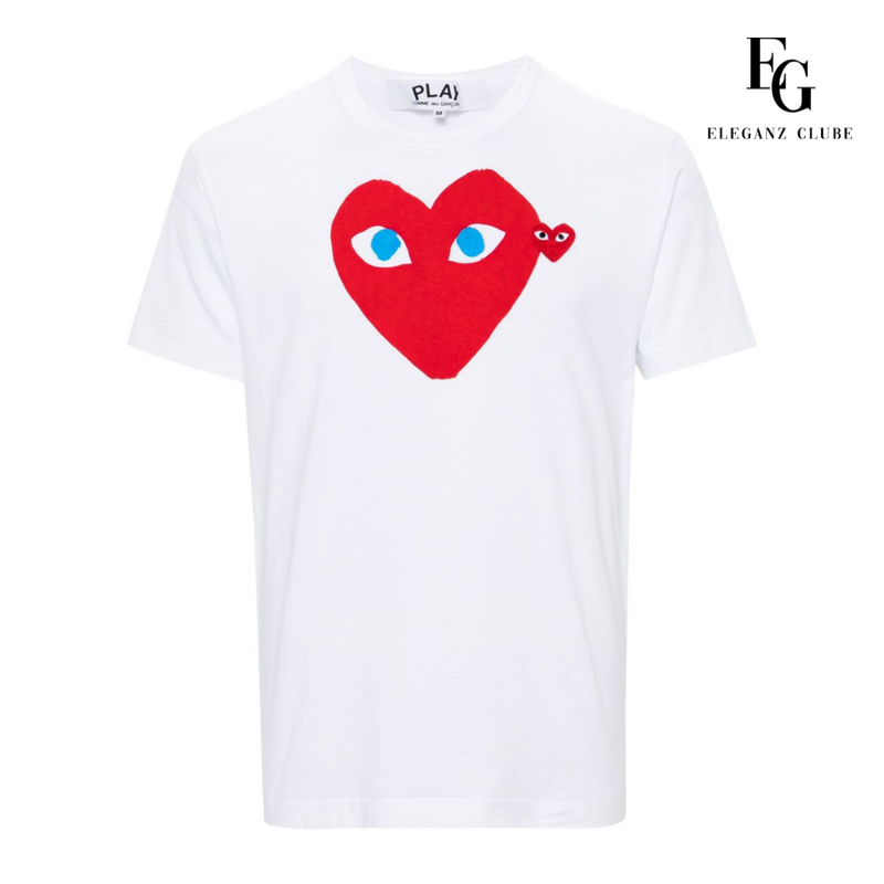 Camiseta Manga Curta Comme des Garçons Play Branca - Big Heart