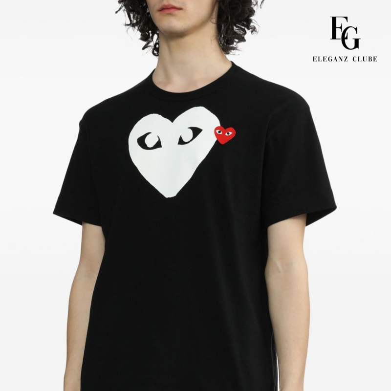 Camiseta Manga Curta Comme des Garçons Play Preta - Big Heart