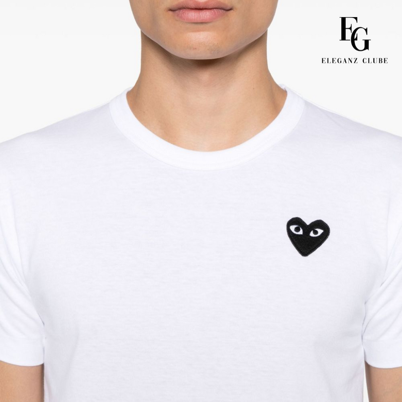 Camiseta Manga Curta Comme des Garçons Play Branca - Black Heart