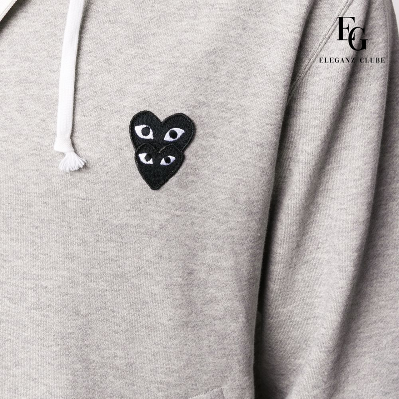 Moletom Com Capuz Comme Des Garçons Play C/ Zíper - Black Heart