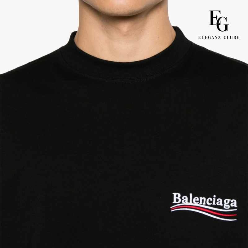 Camiseta Manga Curta Balenciaga Preta - POLITICAL