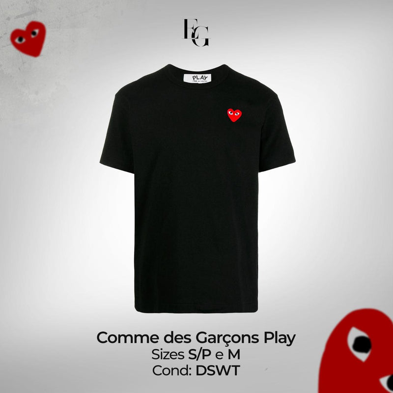 Camiseta Manga Curta Comme des Garçons Play Preta - Red Heart